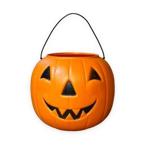 Halloween‎ Blow Mold Norfolk General Foam Pumpkin Jack O Lantern Candy Bucket